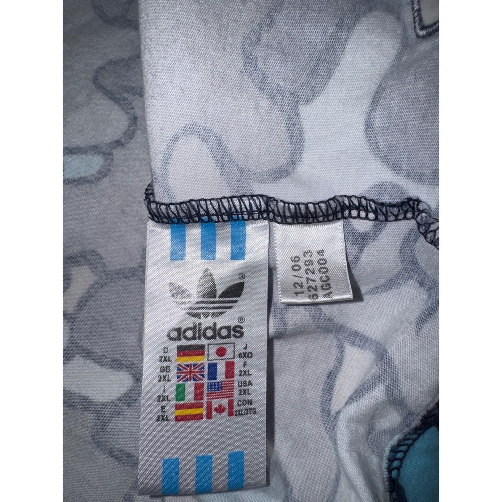 Y2Kk Adidas Safety Camo Graphic T Shirt Men's 2XL Blue Brown‎ Gray Short Sleeve - Picture 5 of 5